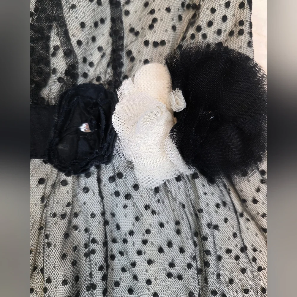 Vintage-Inspired Polka Dot Tulle Dress Old Navy XS 5